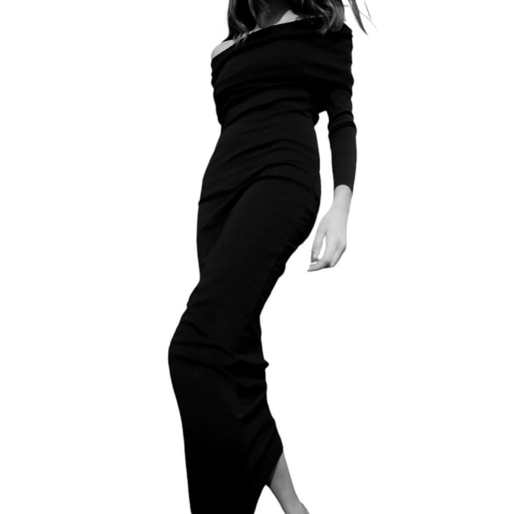 Zara maxi off shoulder black dress